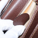 GUCCI Shoulder Bag Leather Gold Brown Auth 155188-28