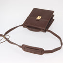 GUCCI Shoulder Bag Leather Gold Brown Auth 155188-9