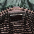 PRADA Tote Bag Nylon Leather Silver Brown Auth 155189-17