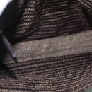 PRADA Tote Bag Nylon Leather Silver Brown Auth 155189-11