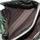 PRADA Tote Bag Nylon Leather Silver Brown Auth 155189-20