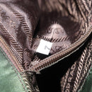 PRADA Tote Bag Nylon Leather Silver Brown Auth 155189-12