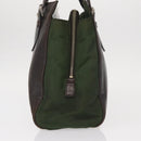 PRADA Tote Bag Nylon Leather Silver Brown Auth 155189-3