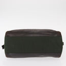 PRADA Tote Bag Nylon Leather Silver Brown Auth 155189-5