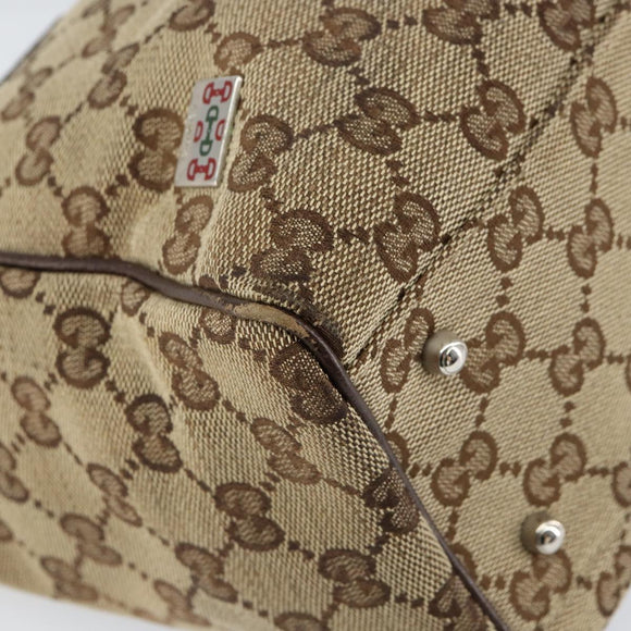 GUCCI GG Canvas Web Sherry Line Hand Bag Beige Red Green 145810 Auth 155191