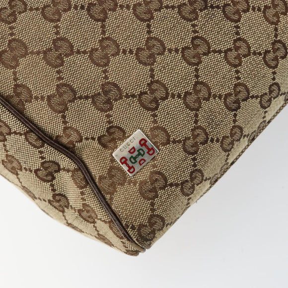 GUCCI GG Canvas Web Sherry Line Hand Bag Beige Red Green 145810 Auth 155191