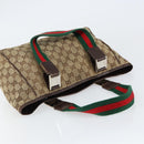 GUCCI GG Canvas Web Sherry Line Hand Bag Beige Red Green 145810 Auth 155191-6