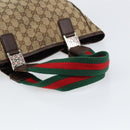 GUCCI GG Canvas Web Sherry Line Hand Bag Beige Red Green 145810 Auth 155191-7