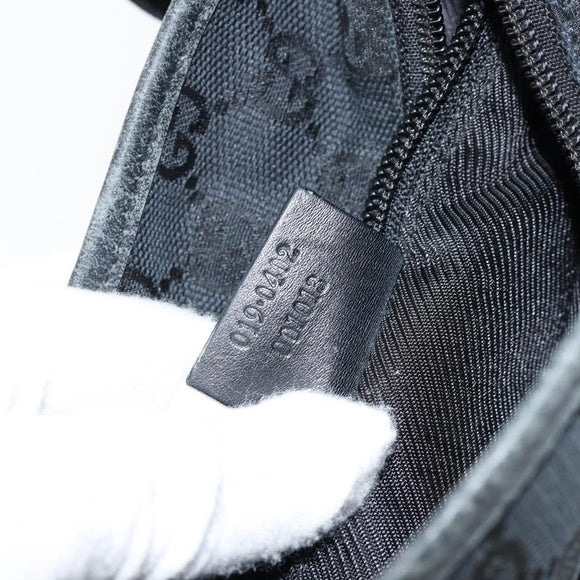 GUCCI GG Canvas Hand Bag Black 019 0402 Auth 155192