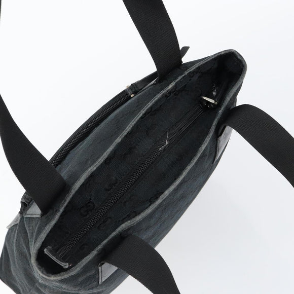 GUCCI GG Canvas Hand Bag Black 019 0402 Auth 155192