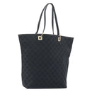 GUCCI GG Canvas Tote Bag Black Gold 002 1098 Auth 155193-1