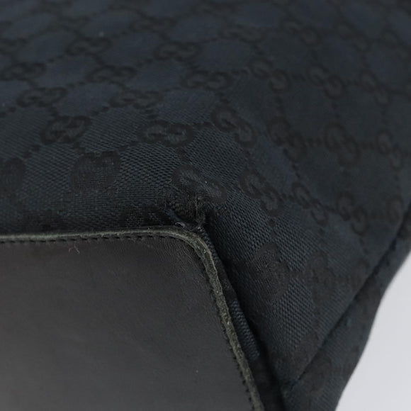 GUCCI GG Canvas Tote Bag Black Gold 002 1098 Auth 155193