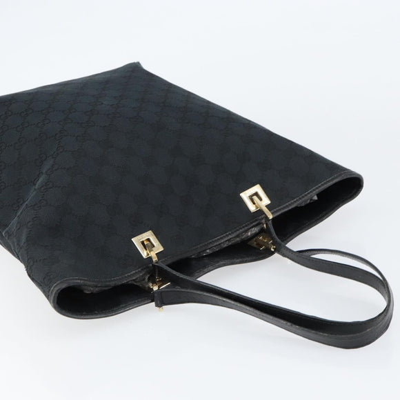 GUCCI GG Canvas Tote Bag Black Gold 002 1098 Auth 155193