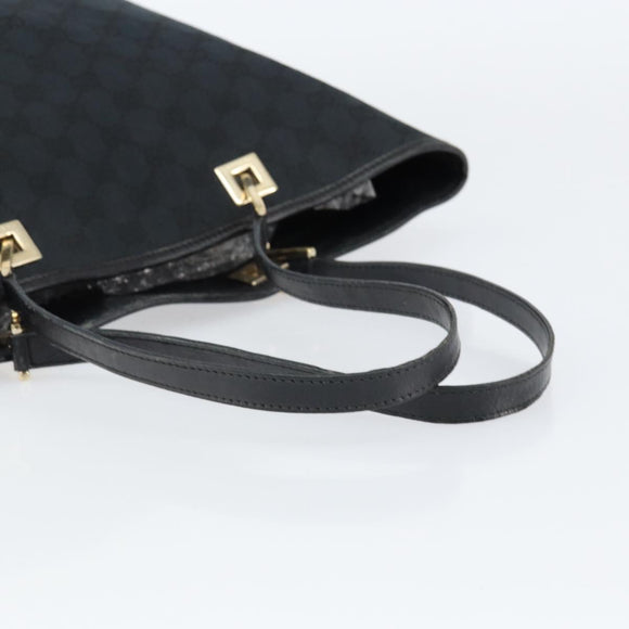 GUCCI GG Canvas Tote Bag Black Gold 002 1098 Auth 155193