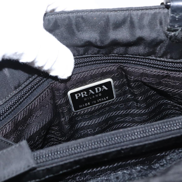 PRADA Tote Bag Nylon Black Auth 155194