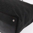 GUCCI GG Canvas Tote Bag Black Silver 120836 Auth 155197-11