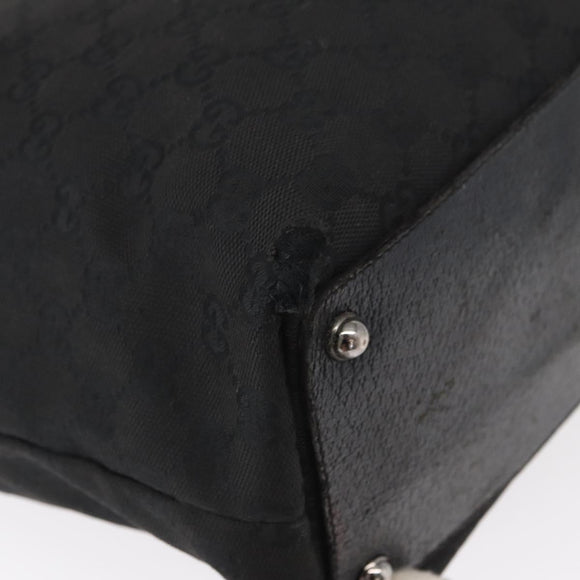 GUCCI GG Canvas Tragetasche Schwarz Silber 120836 Auth 155197