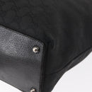 GUCCI GG Canvas Tote Bag Black Silver 120836 Auth 155197-13