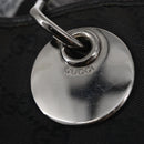 GUCCI GG Canvas Tote Bag Black Silver 120836 Auth 155197-14