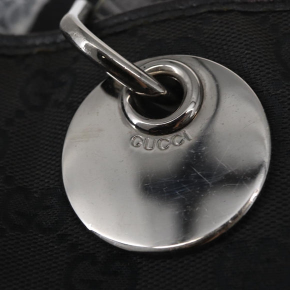 GUCCI GG Canvas Tragetasche Schwarz Silber 120836 Auth 155197