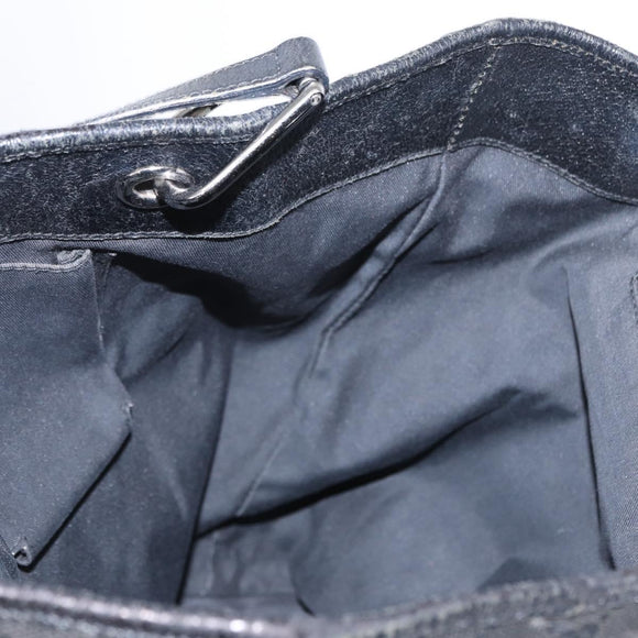 GUCCI GG Canvas Tragetasche Schwarz Silber 120836 Auth 155197