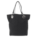 GUCCI GG Canvas Tote Bag Black Silver 120836 Auth 155197-2