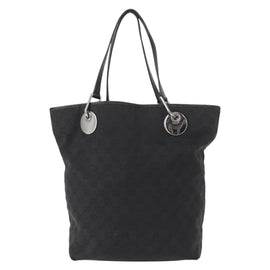 GUCCI GG Canvas Tote Bag Black Silver 120836 Auth 155197 - 0