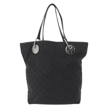 GUCCI GG Canvas Tote Bag Black Silver 120836 Auth 155197 - 0
