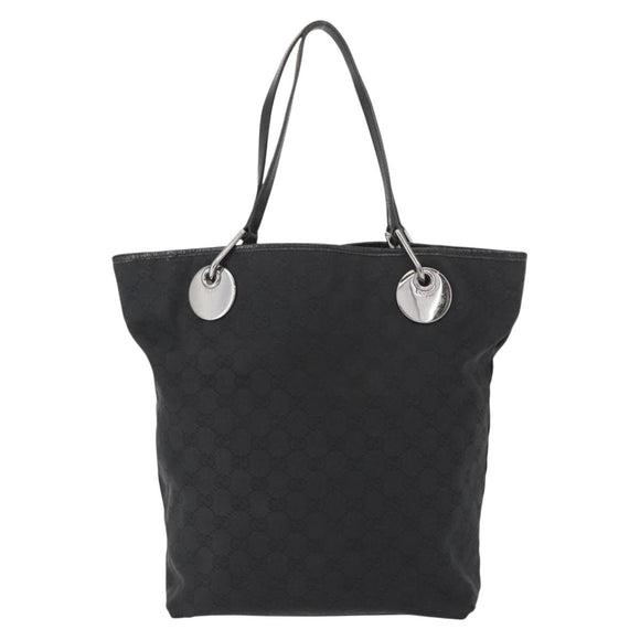 GUCCI GG Canvas Tragetasche Schwarz Silber 120836 Auth 155197