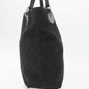 GUCCI GG Canvas Tote Bag Black Silver 120836 Auth 155197-5