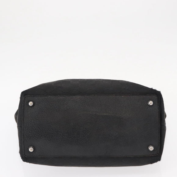 GUCCI GG Canvas Tote Bag Black Silver 120836 Auth 155197