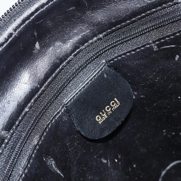 GUCCI Bamboo Hand Bag Leather 2way Black 000 1046 0290 Auth 155198