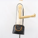 GUCCI Bamboo Hand Bag Leather 2way Black 000 1046 0290 Auth 155198-24