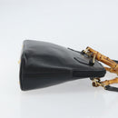 GUCCI Bamboo Hand Bag Leather 2way Black 000 1046 0290 Auth 155198-3
