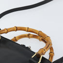 GUCCI Bamboo Hand Bag Leather 2way Black 000 1046 0290 Auth 155198-14