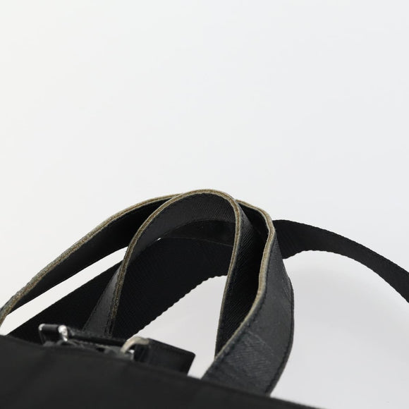 PRADA Business Bag Nylon 2way Black Silver Auth 155199