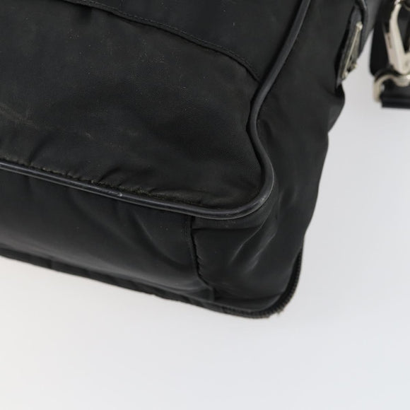 PRADA Business Bag Nylon 2way Black Silver Auth 155199