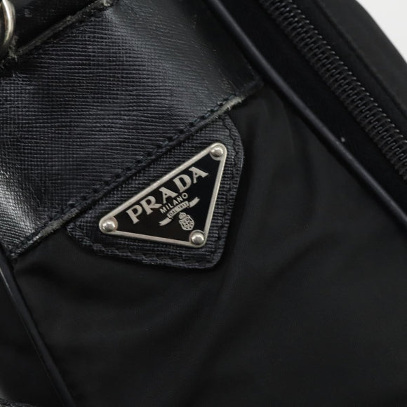 PRADA Business Bag Nylon 2way Black Silver Auth 155199