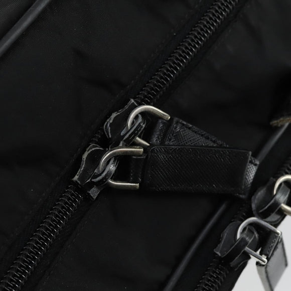 PRADA Business Bag Nylon 2way Black Silver Auth 155199