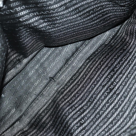 PRADA Business Bag Nylon 2way Black Silver Auth 155199