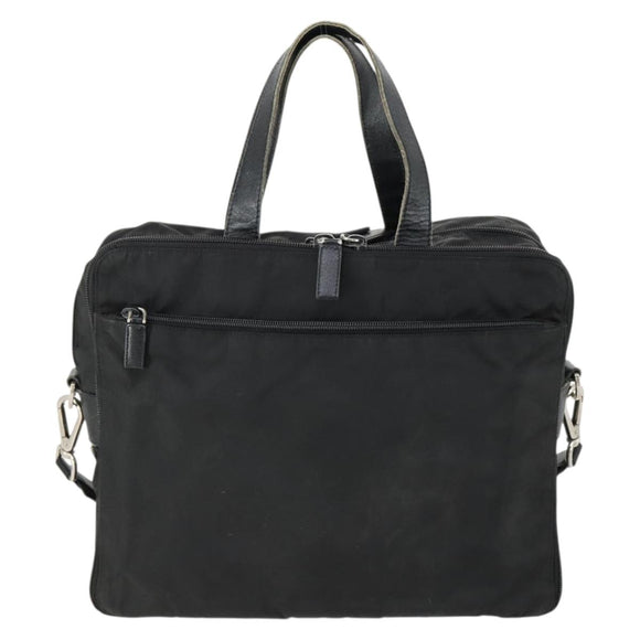 PRADA Business Bag Nylon 2way Black Silver Auth 155199