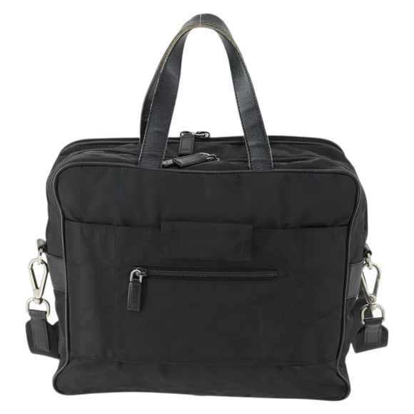 PRADA Business Bag Nylon 2way Black Silver Auth 155199