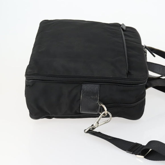 PRADA Business Bag Nylon 2way Black Silver Auth 155199