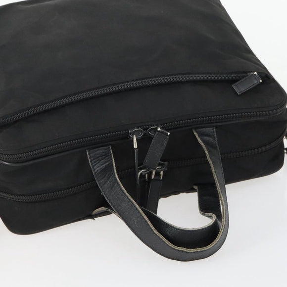 PRADA Business Bag Nylon 2way Black Silver Auth 155199