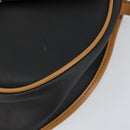 Christian Dior Shoulder Bag PVC Leather Black Gold Auth 155201-14