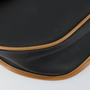 Christian Dior Shoulder Bag PVC Leather Black Gold Auth 155201-15