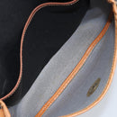 Christian Dior Shoulder Bag PVC Leather Black Gold Auth 155201-11