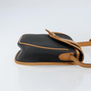 Christian Dior Shoulder Bag PVC Leather Black Gold Auth 155201-3