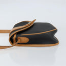 Christian Dior Shoulder Bag PVC Leather Black Gold Auth 155201-4