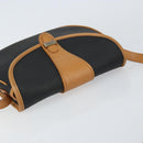 Christian Dior Shoulder Bag PVC Leather Black Gold Auth 155201-6